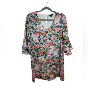 As U Wish Floral Bell Sleeve Shift Dress